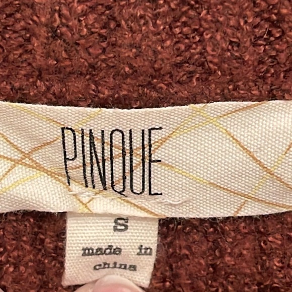 Fate long sleeve cropped wave hem Rust & white wide stripes sweater women’s sz S - Picture 2 of 12